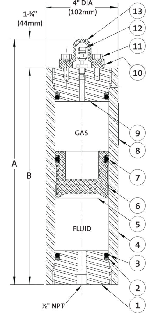 040A100 piston accumulator diagram