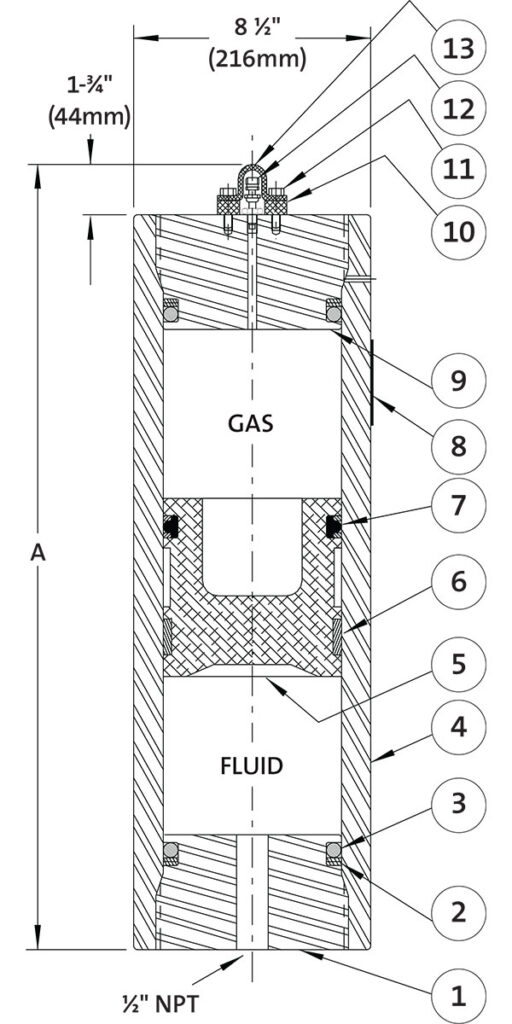 080A100 piston accumulator diagram